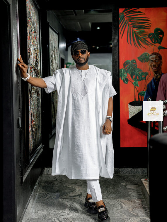 Supreme White Agbada Style SA4