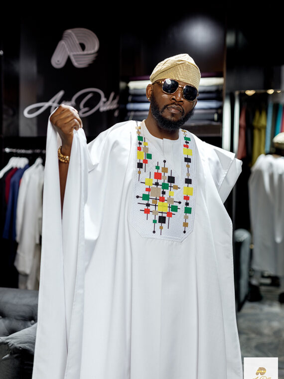 Infinite White Agbada Style SA5