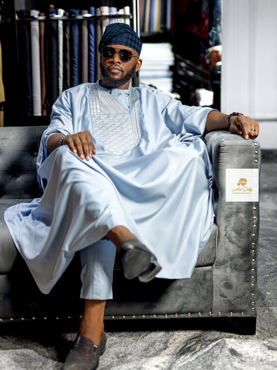 Serene Sky Groom Agbada Style SA8