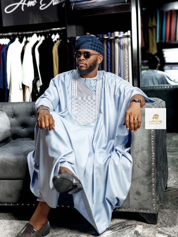 Serene Sky Groom Agbada Style SA8